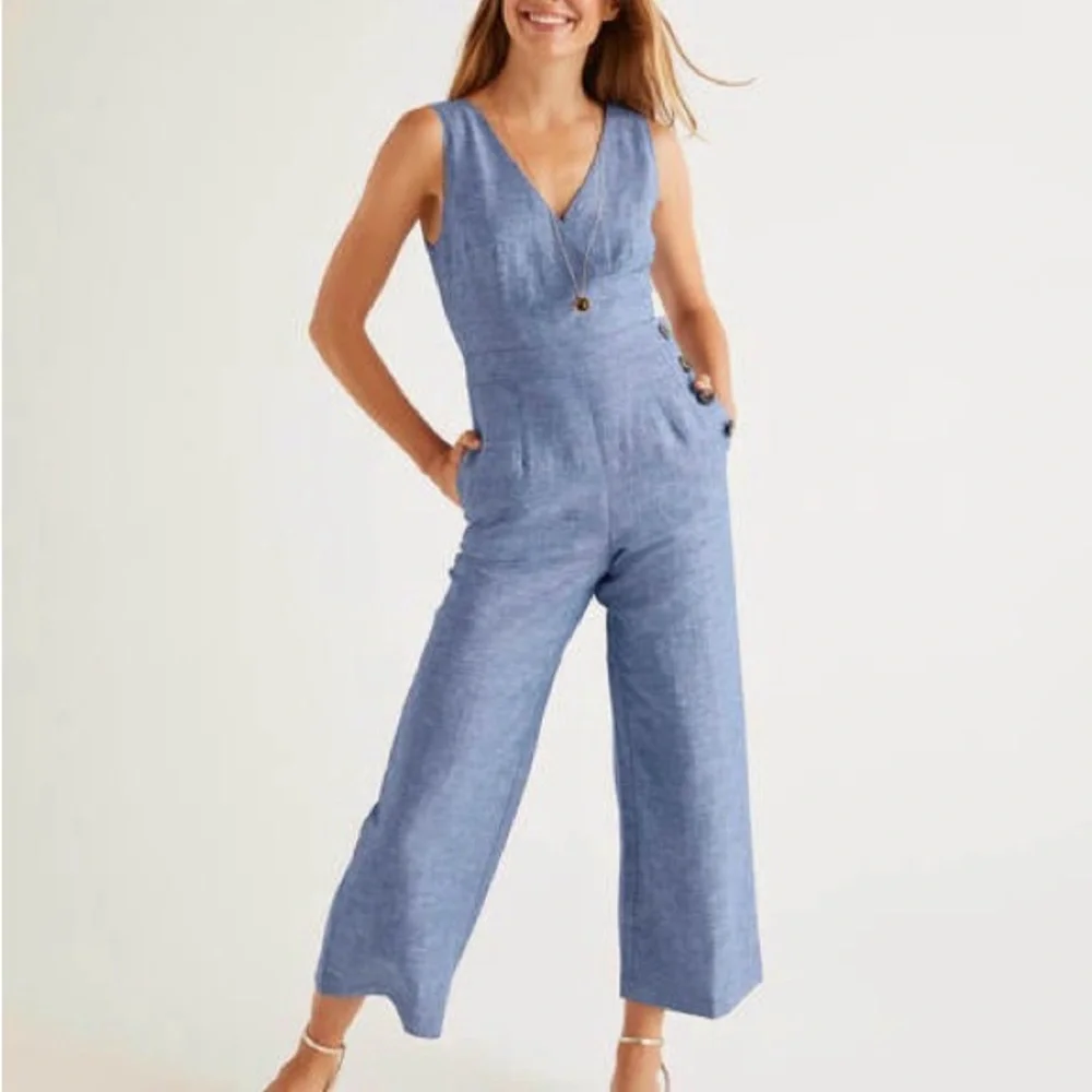 Boden Blue Sleeveless Jumpsuit - Picture 2 of 10
